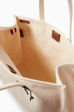Buy Bally Neutral EW Akelei Tote Bag in Canvas for Women