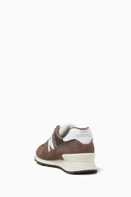 Buy New Balance Brown 574 Low-top Sneakers in Suede Mesh for