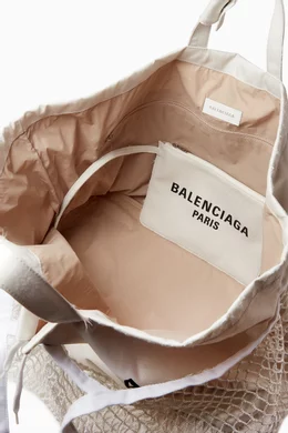 Buy Balenciaga White Large 24 7 Tote Bag in Recycled Nylon Fishnet for UNISEX Online Ounass Kuwait