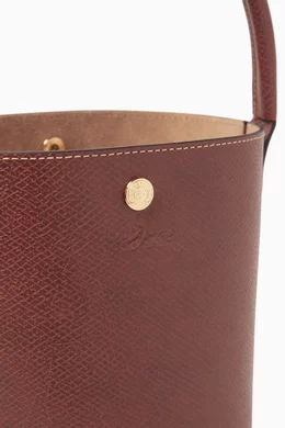 Buy Longchamp Brown Small Epure Bucket Bag in Leather for Women
