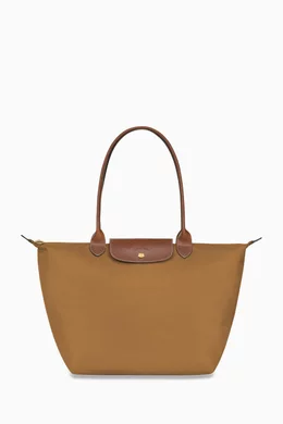 Buy Longchamp Brown Large Le Pliage Original Tote Bag in Canvas