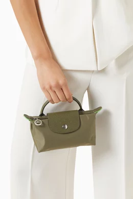 Buy Longchamp Green Mini Le Pliage Green Clutch in Recycled