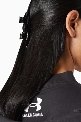 Buy Balenciaga Black Holli Logo-print Hair Grips, Set of for