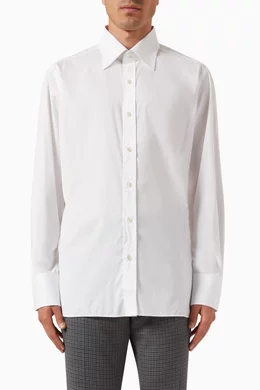 Buy TOM FORD White Slim-fit Shirt in Cotton-poplin for Men Online