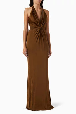 Criss cross halterneck maxi dress online