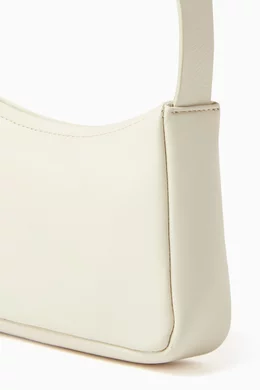 Buy St Agni White 90s Petit Shoulder Bag in Smooth Leather for
