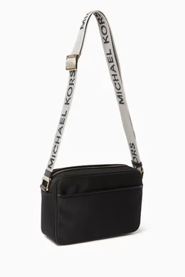 Buy Michael Kors Black Large Jet Set Crossbody Bag in Nylon