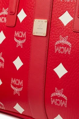Red mcm shopper bag shop