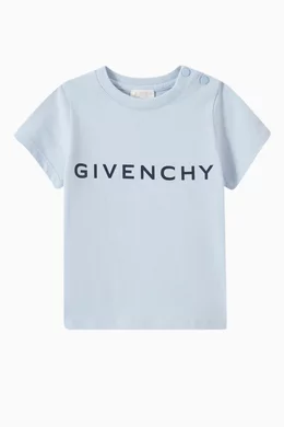 Buy Givenchy Blue Logo T-shirt in Cotton for Baby Boys Online - Main Image