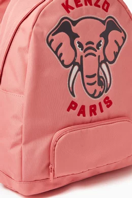 Buy KENZO KIDS Pink Embroidered elephant Backpack for Girls Online Ounass Kuwait