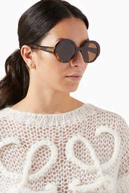 Buy LOEWE Brown Oversized Round Slim Sunglasses in Acetate for Women Online Ounass Kuwait
