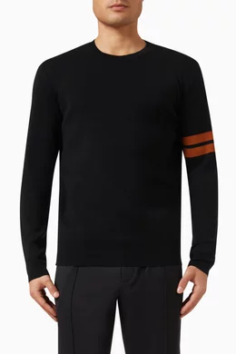 Buy Zegna Black Crewneck Sweater in High Performance™ Wool for Men