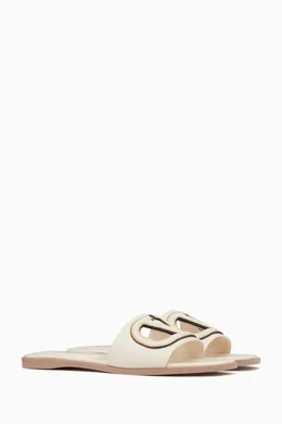 Buy Valentino Garavani White VLogo Cut-out Sandals in