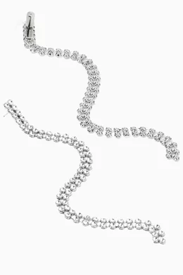 Buy Jil Sander Black Crystal Drop Earrings in Silver-tone Brass