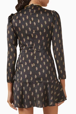 Buy SANDRO Multicolour Griselda Paisley print Mini Dress in Satin for Women Online Ounass Kuwait