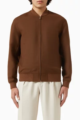 Buy Sandro Brown New Teddy Bomber Jacket in Wool-blend for Men