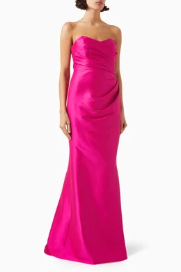 Badgley mischka strapless gown clearance