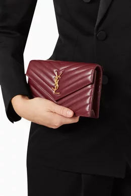 Ysl envelope chain wallet red outlet