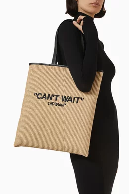 Buy Off-White Neutral Day Off Tote Bag in Cotton-raffia for