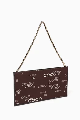 Buy Chanel Pre Loved Brown Coco Clutch Bag in Canvas for Women Online Ounass Kuwait