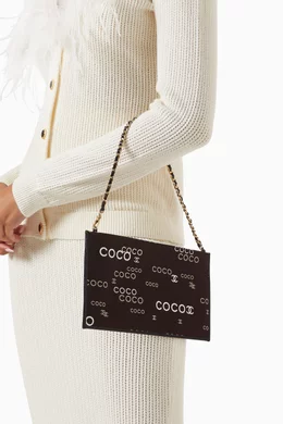 Buy Chanel Pre Loved Brown Coco Clutch Bag in Canvas for Women Online Ounass Kuwait