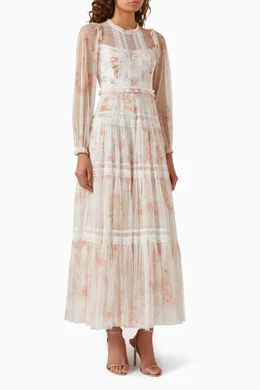 knee length dresses for ladies Layered Lace Midaxi Dress main image 1