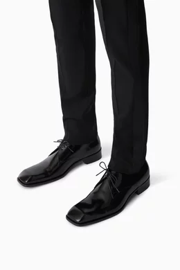 Buy SAINT LAURENT Black Jean Derbies in Leather for Men Online