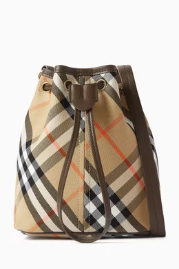 Burberry nova check bucket bag hot sale