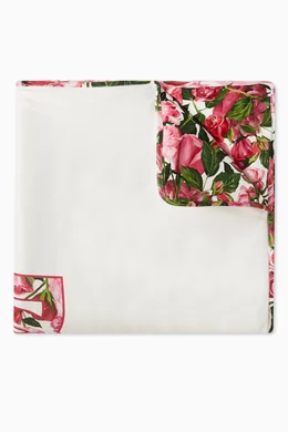 Buy Dolce Gabbana Multicolour Rose print Blanket in Cotton for Baby Girls Online Ounass Kuwait