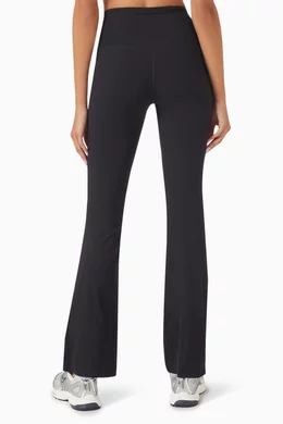 Buy Nike Black Zenvy Flared Leggings in Rib-knit for Women Online