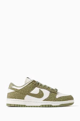 Buy Nike Green Dunk Low “Safari” Sneakers in Leather for Women