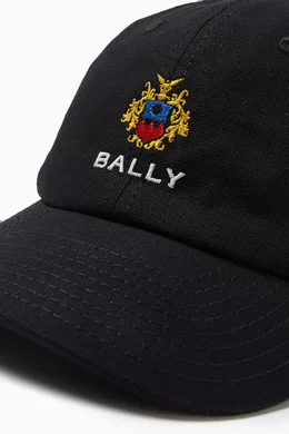 NWT Bally logo Baseball Cap Size 58cm Buy Bally Black Logo Embroidered Baseball Cap in Cotton for  main image 4