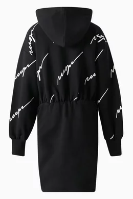 Woman script all over print oversized hoodie clearance