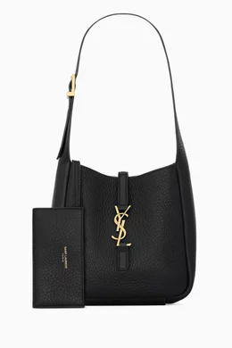 Buy SAINT LAURENT Black Mini Le À Shoulder Bag in Grained