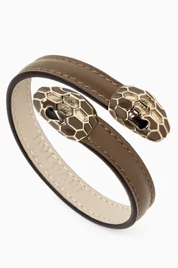 Buy BVLGARI Brown Serpenti Forever Bracelet in Calfskin for Women