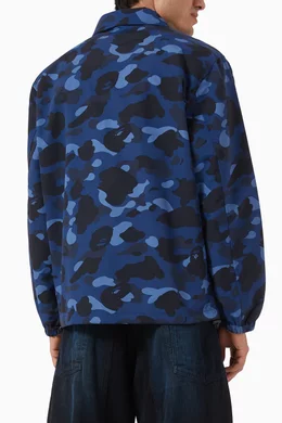 Buy A Bathing Ape Blue Colour Camo Coach Jacket for Men Online