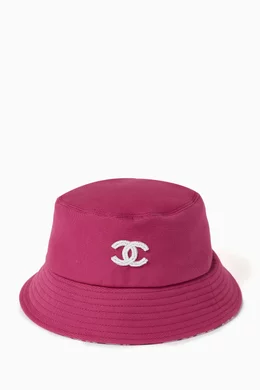 Pink chanel bucket hat hotsell