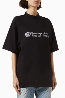 【BALENCIAGA】政治キャンペーン フィット Tシャツ ブラック Balenciaga Metal BB Stencil Tシャツ | ブラック | FARFETCH JP