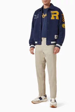 Polo ralph lauren patchwork baseball jacket top