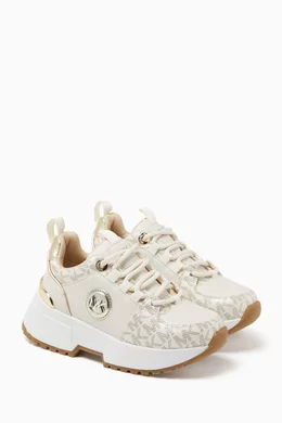 Buy Michael Kors Kids Neutral Cosmo Sneakers in Faux Leather
