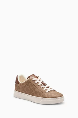 Buy Coach Brown High Line Sneakers in Signature Canvas for Women