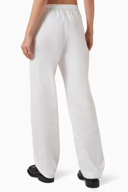 Buy Miu Miu White Embroidered-logo Pyjama Pants in Cotton