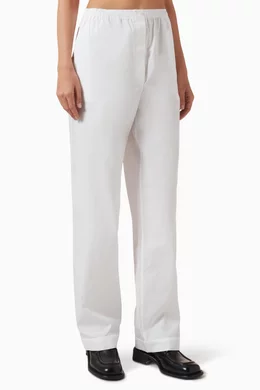 パンツ MIUMIU WHITE POPLIN PYJAMA PANT Buy Miu Miu White Embroidered-logo Pyjama Pants in Cotton