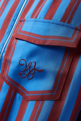 Buy Wales Bonner Multicolour Breeze Striped Zip Shirt for Men