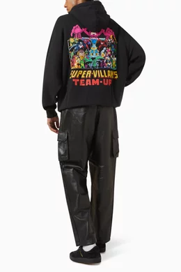 Buy Kith Black x Marvel Team Up Vintage Nelson Hoodie in Fleece