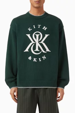 Buy Kith Green Crest Stitch Lewis Sweater in Cotton for Men Online | Ounass  Kuwait
