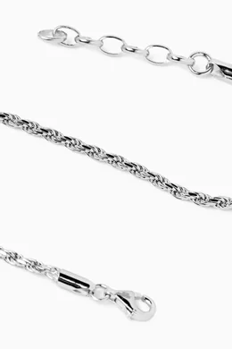 Buy Serge DeNimes Grey Rope Bracelet in Rhodium-plated Sterling