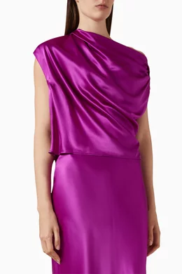 Buy The Sei Purple Draped One-shoulder Top for Women Online | Ounass Kuwait