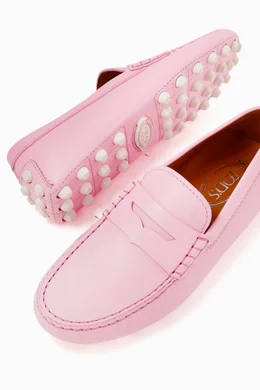 Buy Tod's Pink Gommino Bubble Loafers in Leather for Women Online