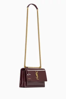 Buy SAINT LAURENT Red Small Sunset Shoulder Bag in Patent Leather for Women Online Ounass Kuwait